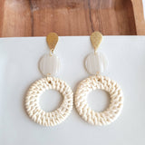 Lana Earrings in Light Rattan
