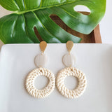 Lana Earrings in Light Rattan