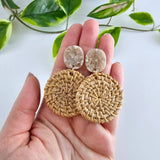 Dominica Earrings in Dark Rattan
