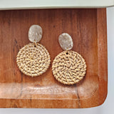 Dominica Earrings in Dark Rattan