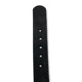 Black Eco-Leather Belt With Blue Stones