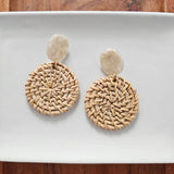Dominica Earrings in Dark Rattan