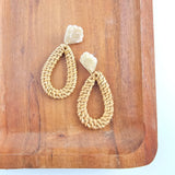 Malia Earrings in Dark Rattan