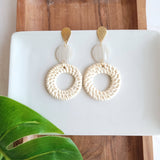 Lana Earrings in Light Rattan