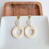 Lana Earrings in Light Rattan