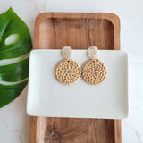 Dominica Earrings in Dark Rattan