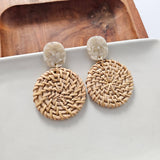 Dominica Earrings in Dark Rattan