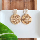 Dominica Earrings in Dark Rattan