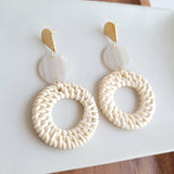 Lana Earrings in Light Rattan