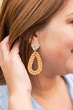 Malia Earrings in Dark Rattan