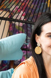 Dominica Earrings in Dark Rattan