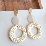Lana Earrings in Light Rattan