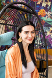 Dominica Earrings in Dark Rattan