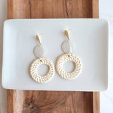 Lana Earrings in Light Rattan