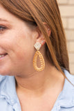 Malia Earrings in Dark Rattan