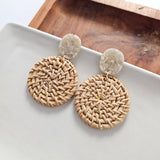 Dominica Earrings in Dark Rattan