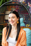 Dominica Earrings in Dark Rattan