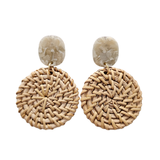 Dominica Earrings in Dark Rattan