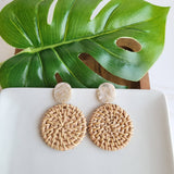 Dominica Earrings in Dark Rattan