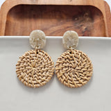 Dominica Earrings in Dark Rattan