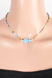 Pearl and Fish Station Seed Beaded Necklace