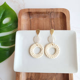 Lana Earrings in Light Rattan