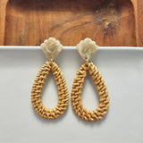 Malia Earrings in Dark Rattan