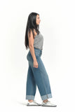 Sustainable Roll Cuff Wide Leg Jean