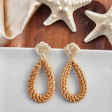 Malia Earrings in Dark Rattan