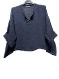 Linen V Neck Pullover Shirt