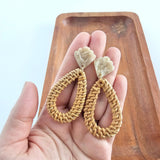 Malia Earrings in Dark Rattan