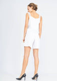 White Linen Two Piece Shorts Set