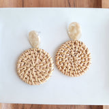 Dominica Earrings in Dark Rattan