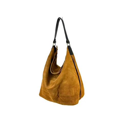 Large Suede Leather Hobo Bag