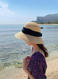 Summer Straw Hat With Ribbon