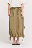 Gathered Hem Skirt in Dry Herb