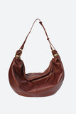 Vegan Leather Hobo Bag in Raisin