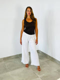 100% Linen Tank Top in Black