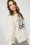Route 66 Long Sleeve Knit Top in Light Khaki