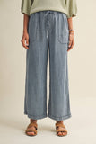 Tencel Cropped Washed Denim Pants