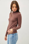 Mock Neck Knit Long Sleeve in Eclipse