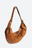 Vegan Leather Hobo Bag in Raisin