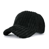 Striped Corduroy Baseball Cap in Ginger