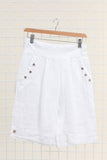 100% Linen Shorts in White