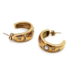 18K Gold Plated Crystal Hoop Earrings
