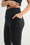 High-Waisted Leggings with Tapered Band in Black