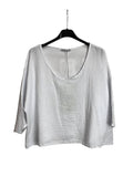 Linen Cotton Blend Top in Mustard
