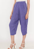 100% Linen Barrel Pants in White