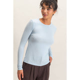Crew Neck Long Sleeve Top in Black