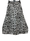 100% Linen Skirt with Zebra Print in Green